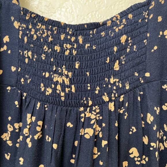 SOMA WKND Maxi Dress Soft Jersey Knit Tie Straps Navy Print Small (READ) - Picture 9 of 12